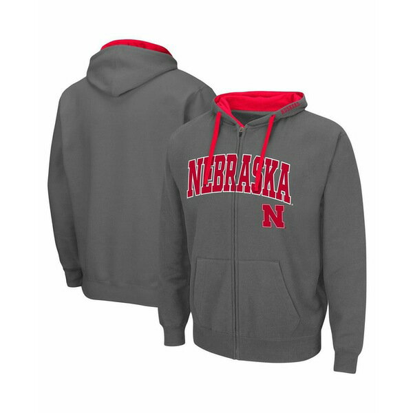 コロシアム メンズ パーカー・スウェットシャツ アウター Men's Charcoal Nebraska Huskers Big and Ta..