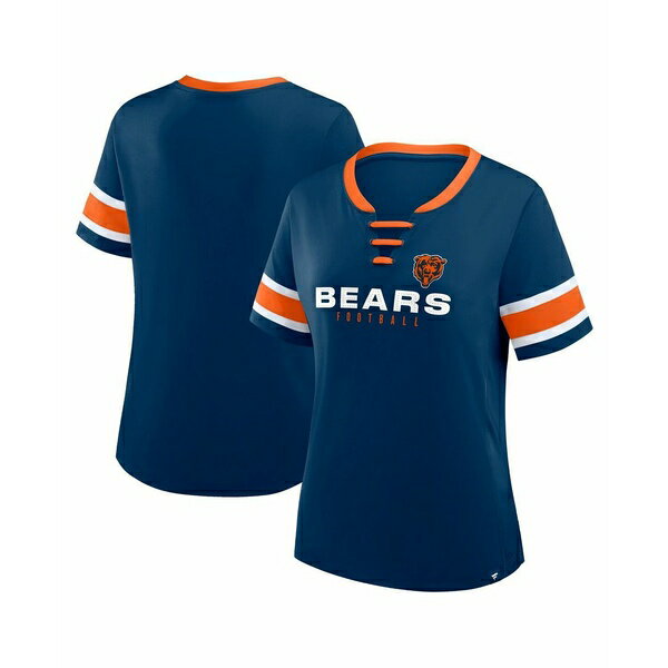 ファナティクス レディース カットソー トップス Women's Navy Chicago Bears Redzone Draw Play Athen..