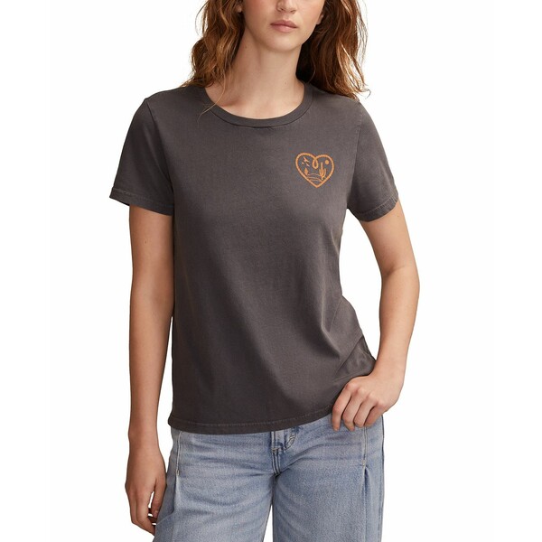 ラッキーブランド レディース カットソー トップス Women's West Is Best Classic Crewneck T-Shirt Ombre Blue(4)