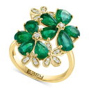 エフィー コレクション レディース リング アクセサリー Diamond (1/6 ct. t.w.) & Emerald (3-3/4 ct. t.w.) R...