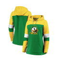 ファナティクス レディース カットソー トップス Women's Green/Yellow Oregon Ducks Iconic Colorblocked Pullover Hoodie Green, Yellow(4)