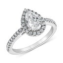 バッジェリーミシュカ レディース リング アクセサリー IGI Certified Lab Grown Diamond Pear-Shaped Halo Eng...
