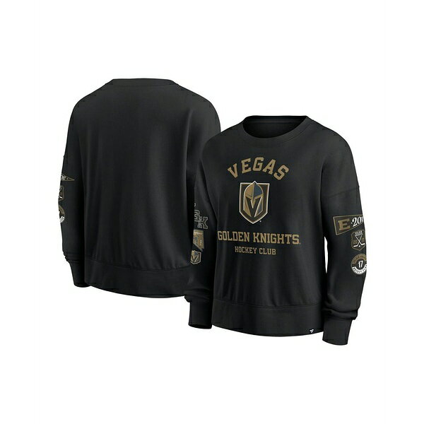 ファナティクス レディース カットソー トップス Women's Black Vegas Golden Knights Go Team Pullove..