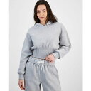 マッデンガール レディース カットソー トップス Juniors' Corset Hoodie Heather Grey(4)