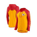 ファナティクス レディース カットソー トップス Women's Gold/Red Kansas City Chiefs Script Full-Zip Hoodie Gold, Red(4)