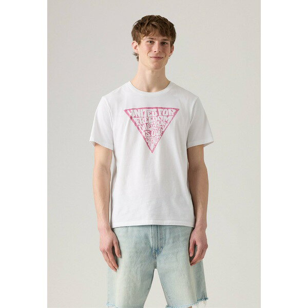 リーバイス メンズ サンダル シューズ COMMUNITY TEE UNISEX - Print T-shirt - bright white