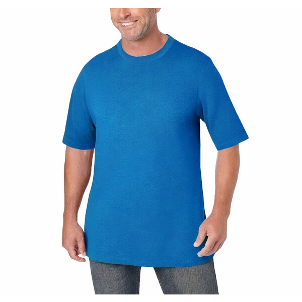 キングサイズ メンズ Tシャツ トップス Big & Tall Shrink-Less Lightweight Crewneck T-Shirt Royal blue
