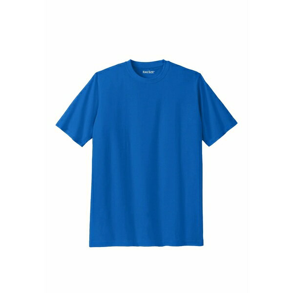 キングサイズ メンズ Tシャツ トップス Big & Tall Shrink-Less Lightweight Crewneck T-Shirt Royal blue