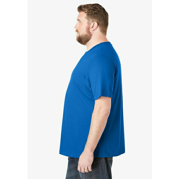 キングサイズ メンズ Tシャツ トップス Big & Tall Shrink-Less Lightweight Crewneck T-Shirt Royal blue