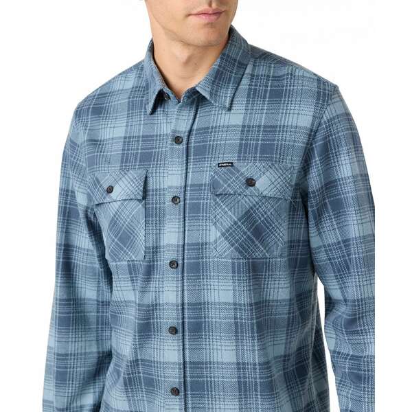 オニール メンズ シャツ トップス Men's Sutton Knit Plaid Shirt Citadel