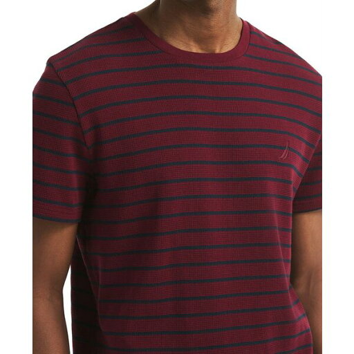 ナウティカ メンズ シャツ トップス Men's Navigator Striped Crewneck T-Shirt Zinfandel