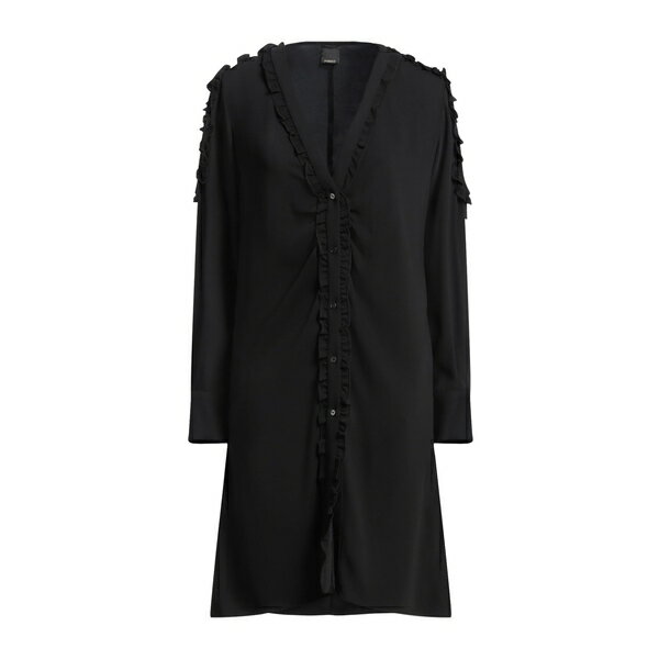 【送料無料】 ピンコ レディース ワンピース トップス Mini dresses Black(4)