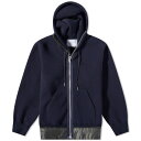 サカイ メンズ パーカー・スウェットシャツ アウター Sacai Nylon Twill & Sponge Sweat Hoody Green