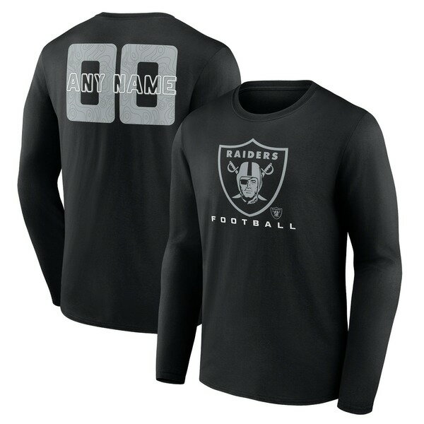 ファナティクス メンズ Tシャツ トップス Las Vegas Raiders Stellar Personalized Name & Number Long Sleeve TShirt Black