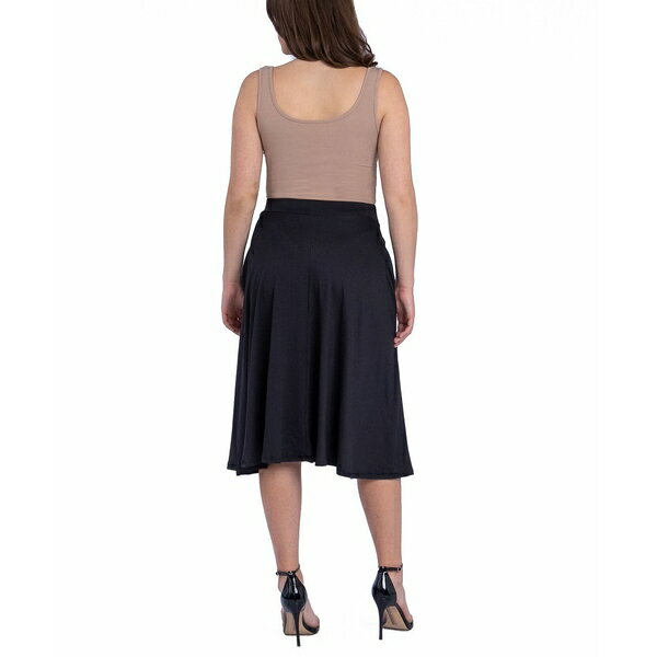 24ZuRtH[g fB[X XJ[g {gX Women's Elastic Waistband Pocket Midi Skirt Black