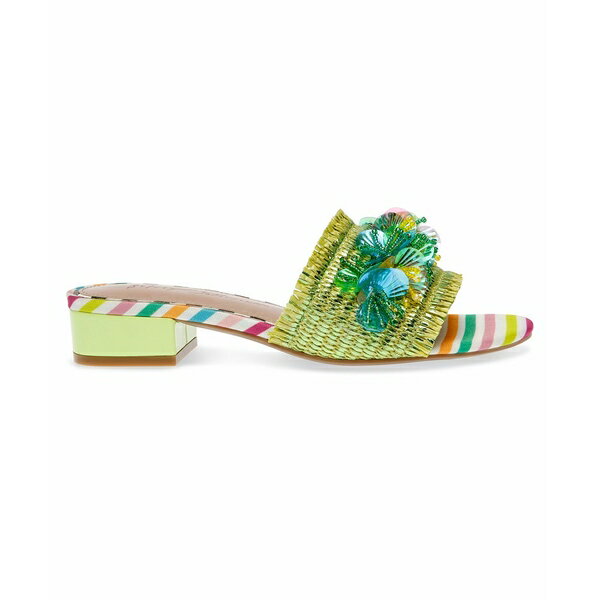 ベッツィジョンソン レディース サンダル シューズ Women 039 s Peyten Raffia Slide Sandals Green Multi