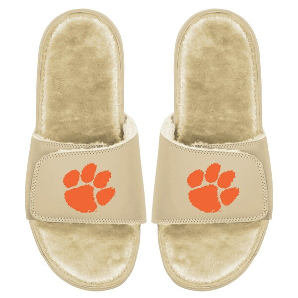 アイスライド メンズ サンダル シューズ Clemson Tigers ISlide Dune Faux Fur Slide Sandals Tan