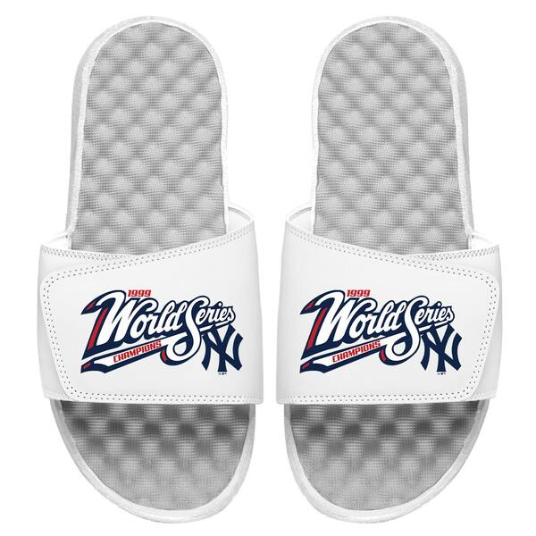 ACXCh Y T_ V[Y New York Yankees ISlide 1999 World Series Champions Throwback Slide Sandals White