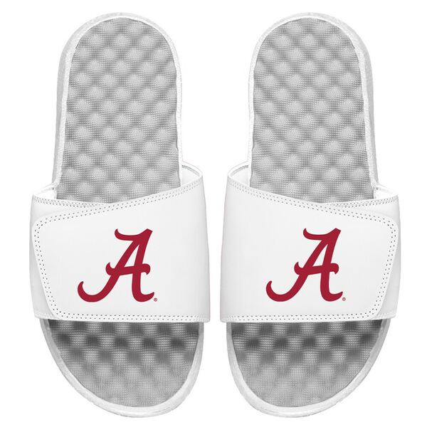 楽天astyアイスライド メンズ サンダル シューズ Alabama Crimson Tide ISlide Script Logo Slide Sandals White