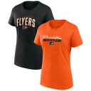 t@ieBNX fB[X TVc gbvX Philadelphia Flyers Fanatics Branded Women's TwoPack Fan Tshirt Set Orange/Black