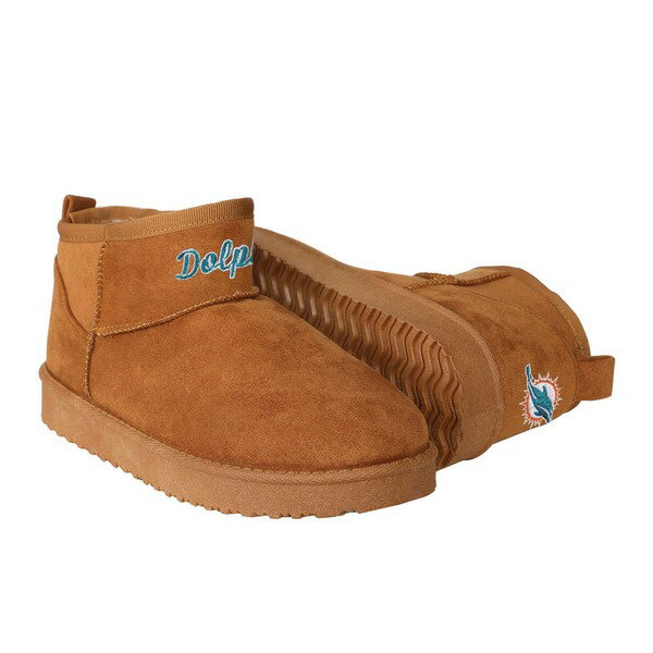 ե ǥ  塼 Miami Dolphins FOCO Women's Team Logo Fuzzy Fan Boots Brown