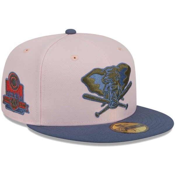 ˥塼  ˹ ꡼ Oakland Athletics New Era Olive Undervisor 59FIFTY Fitted Hat Pink/Blue
