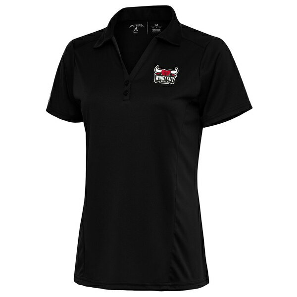 アンティグア レディース ポロシャツ トップス Windy City Bulls Antigua Women's Tribute Polo Black