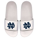 アイスライド メンズ サンダル シューズ Notre Dame Fighting Irish ISlide Primary Logo Motto Slide Sandals White