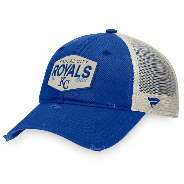 ファナティクス メンズ 帽子 アクセサリー Kansas City Royals Fanatics Branded Patch Trucker Adjustable Hat Royal