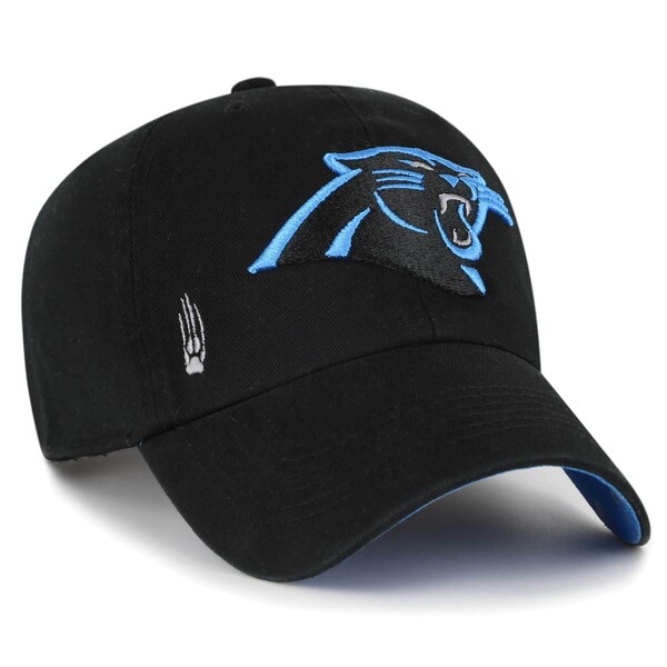 フォーティーセブン レディース 帽子 アクセサリー Carolina Panthers '47 Women's Confetti Icon Clean Up Adjustable Hat Black