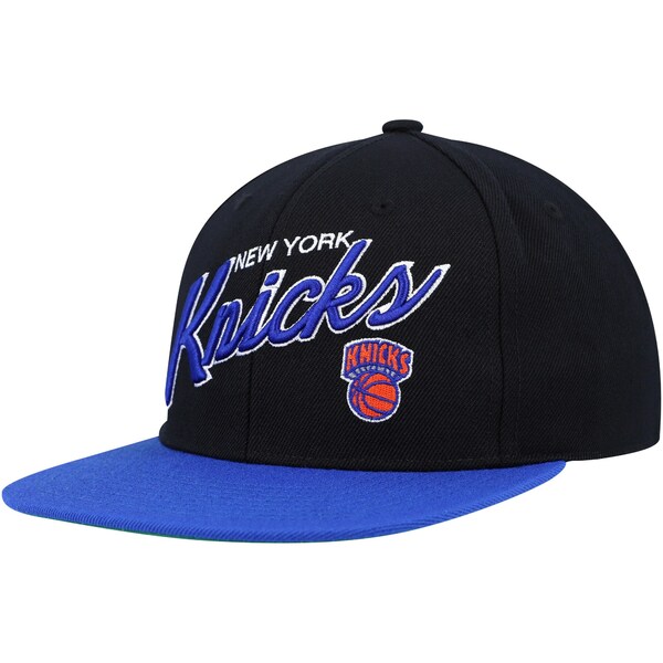 ミッチェル＆ネス ミッチェル&ネス メンズ 帽子 アクセサリー New York Knicks Mitchell & Ness Team Script 2.0 Fitted Hat Black/Blue