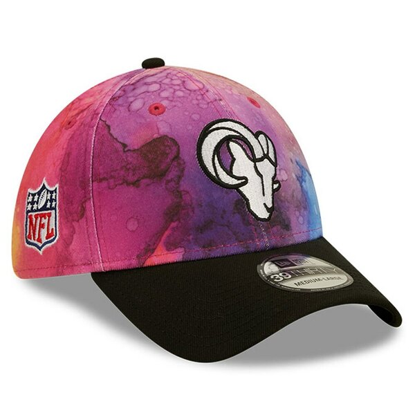 ニューエラ メンズ 帽子 アクセサリー Los Angeles Rams New Era 2022 NFL Crucial Catch 39THIRTY Flex Hat Pink/Black