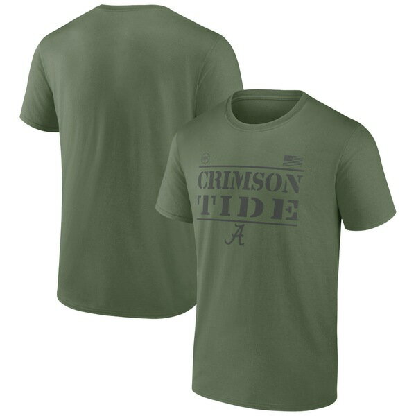 楽天astyファナティクス メンズ Tシャツ トップス Alabama Crimson Tide Fanatics Branded OHT Military Appreciation Stencil TShirt Olive