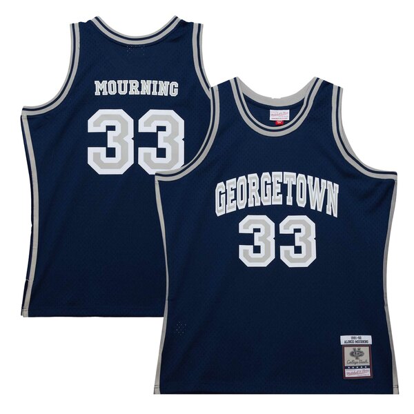 ߥå&ͥ  ˥ե ȥåץ Alonzo Mourning Georgetown Hoyas Mitchell &Ness 1991/92 Swingman Player Jersey Navy