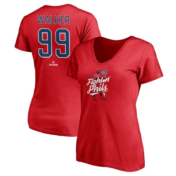 ファナティクス レディース Tシャツ トップス Philadelphia Phillies Fanatics Branded Women's Hometown Legend Personalized Name & Number VNeck TShirt Red