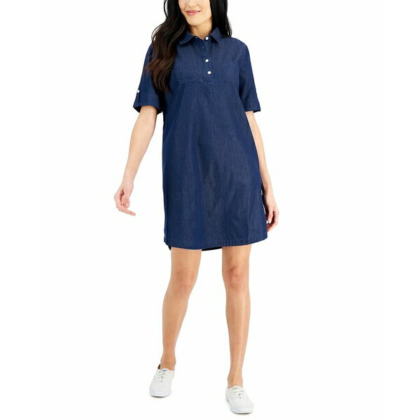 ケレンスコット レディース ワンピース トップス Women's Solid Chambray Dress, Created for Macy's Medium Wash