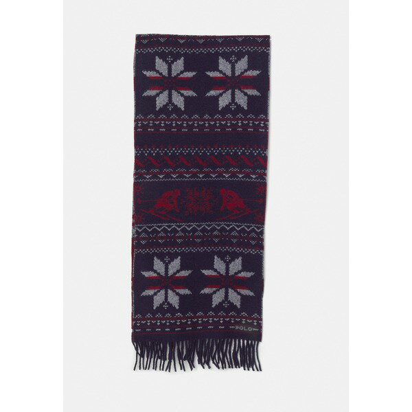 ラルフローレン レディース マフラー・ストール・スカーフ アクセサリー SCARF OBLONG UNISEX - Scarf - navy/multi-coloured