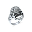 ブリング メンズ リング アクセサリー Large Gothic Day Of Dead Caribbean Pirate Skull Head Signet ...