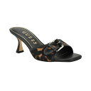 ゲス レディース サンダル シューズ Women's Dista Buckle Kitten Heel Sandals Leopard Calf Hair