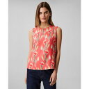 カルバンクライン レディース カットソー トップス Women's Sleeveless Floral-Print Top Orange Floral
