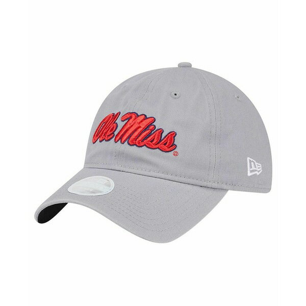 ˥塼 ǥ ˹ ꡼ Women's Gray Ole Miss Rebels Logo 9TWENTY Adjust...
