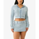 トゥルーレリジョン レディース パーカー・スウェットシャツ アウター Women's Washed Raw Edge Big T Hoodie Sweatshi...