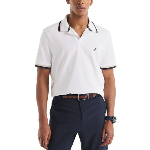 ナウティカ メンズ シャツ トップス Men's Classic-Fit Johnny Collar Polo Shirt Bright White ナウティカ メンズ シャツ トップス Men's Classic-Fit Johnny Collar Polo Shirt Bright White