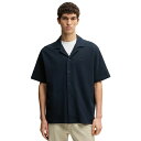 ヒューゴボス メンズ シャツ トップス Men's Waffle Cotton Relaxed-Fit Shirt Dark Blue(4)