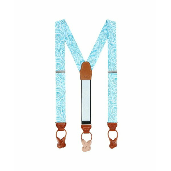 トラファルガー メンズ ベルト アクセサリー Men's Sobee Paisley Brace Bow Tie & Pocket Square Set Light blue