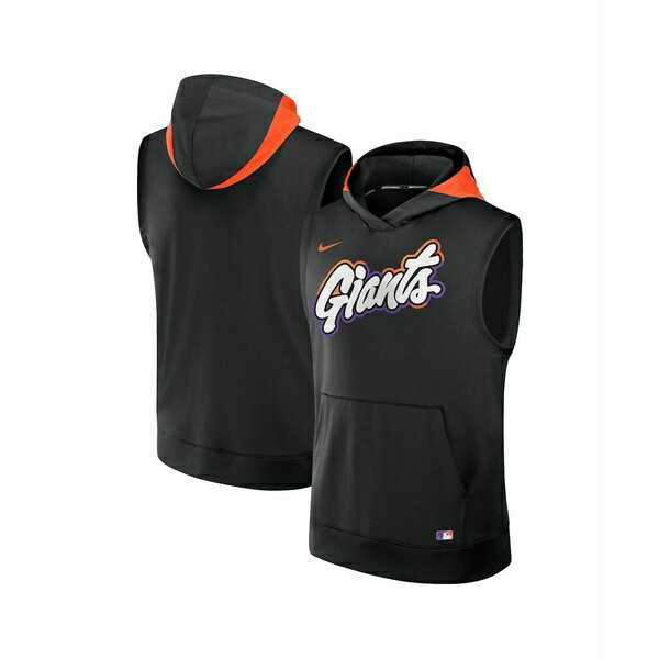 ナイキ メンズ パーカー・スウェットシャツ アウター Men's Black San Francisco Giants 2025 City Connect Performance Sleeveless Pullover Hoodie Black