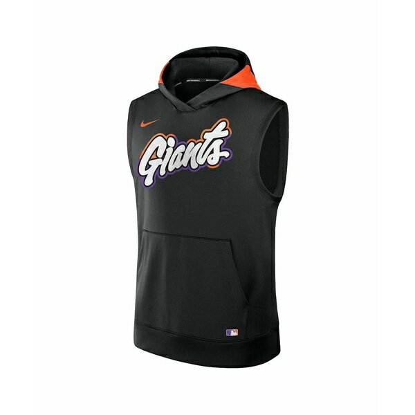 ナイキ メンズ パーカー・スウェットシャツ アウター Men's Black San Francisco Giants 2025 City Connect Performance Sleeveless Pullover Hoodie Black