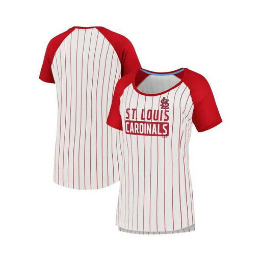 ファナティクス レディース Tシャツ トップス Women's White St. Louis Cardinals Cooperstown Collection Iconic Pinstripe Raglan Scoop Neck T-Shirt White ファナティクス レディース Tシャツ トップス Women's White St. Louis Cardinals Cooperstown Collection Iconic Pinstripe Raglan Scoop Neck T-Shirt White