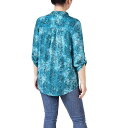 ニューヨークコレクション レディース カットソー トップス Petite 3/4 Roll Tab Sleeve Smocked-Yoke Top Etch Green(4)