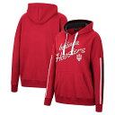 コロシアム レディース パーカー スウェットシャツ アウター Indiana Hoosiers Colosseum Women 039 s Serena Oversized Sleeve Striping Pullover Hoodie Crimson